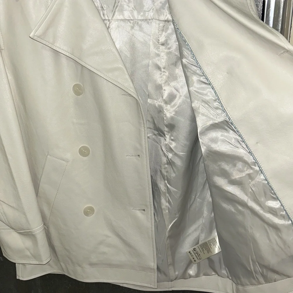 Anthropologie Maeve Faux Leather Cocoon Blazer - Picture 12 of 13